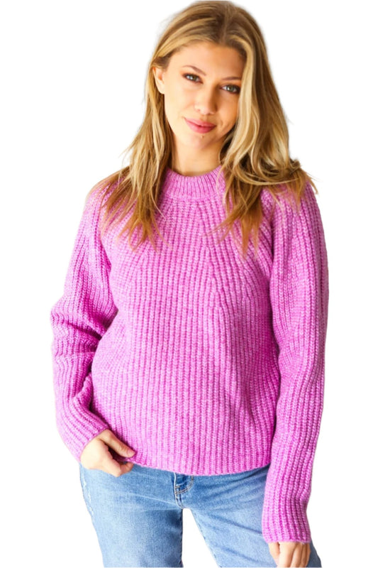 Lavender Heather Women's Round Neck Sweater