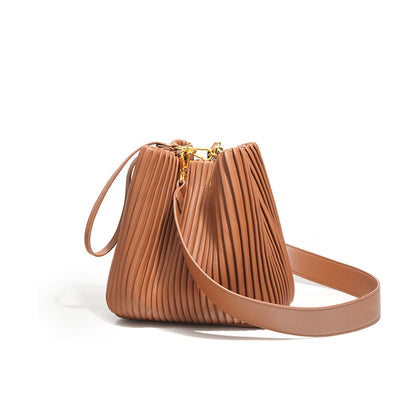 Chic Elegance Leather Bucket Bag