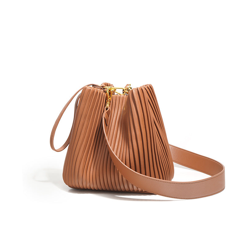 Chic Elegance Leather Bucket Bag