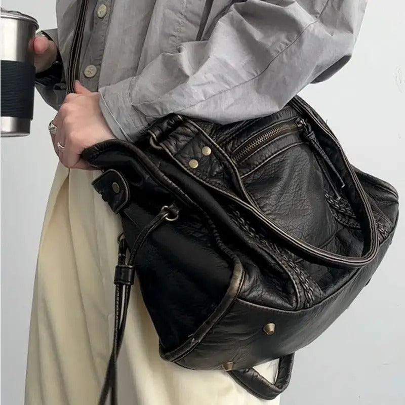 Timeless Elegance Vintage Leather Shoulder Bag