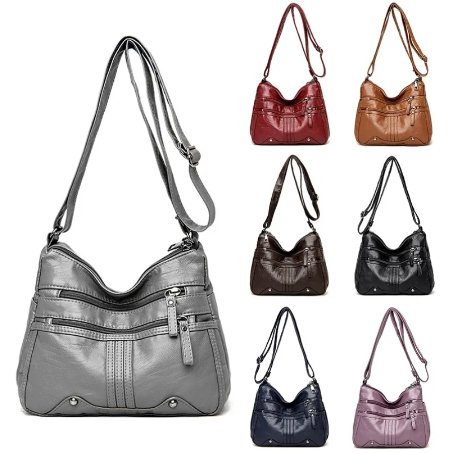 Women's Leather Shoulder Bag with Secure Pockets