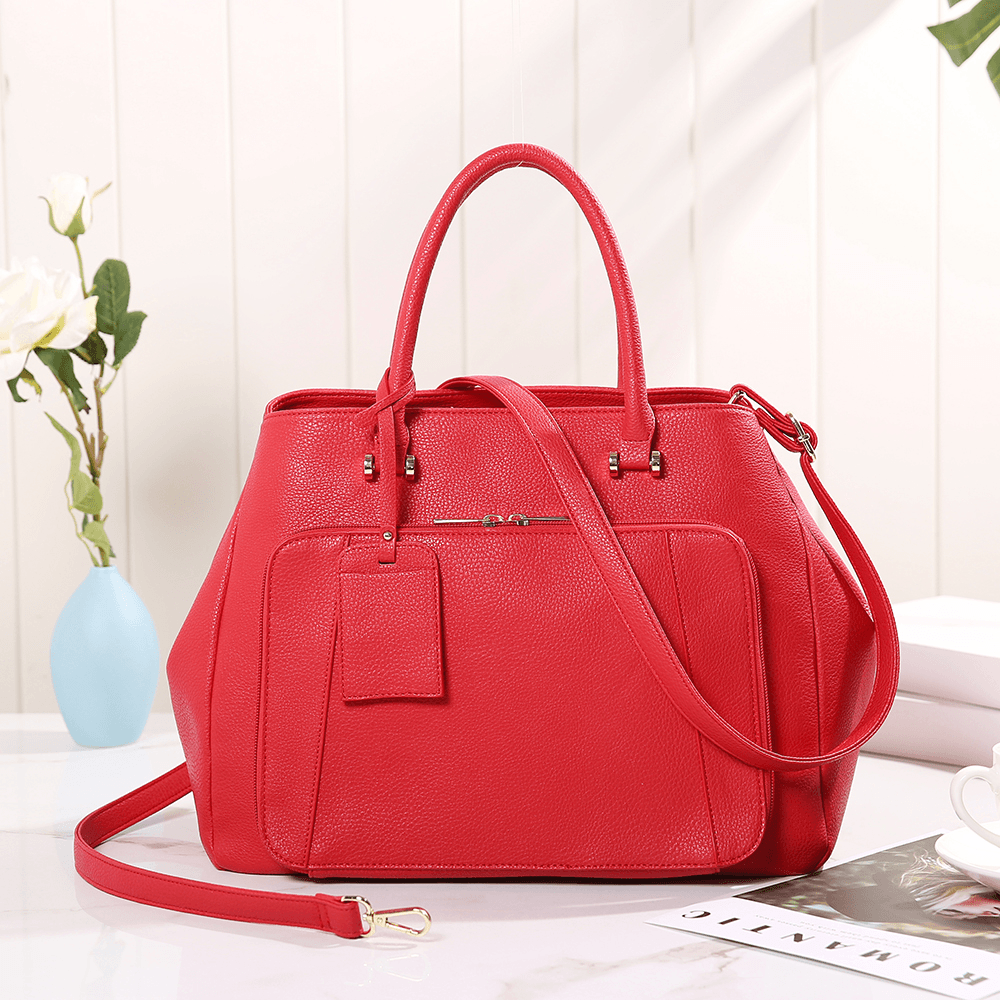 Timeless Quality Imitation Leather Spacious Handbag