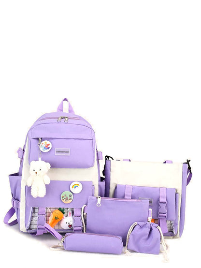 Cartoon Badge 5Pcs Set Backpack