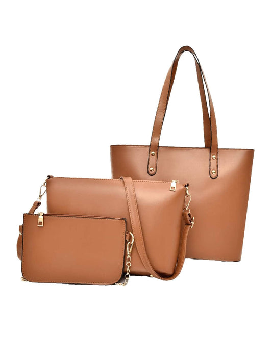 Brown Tote Bag Set For Women