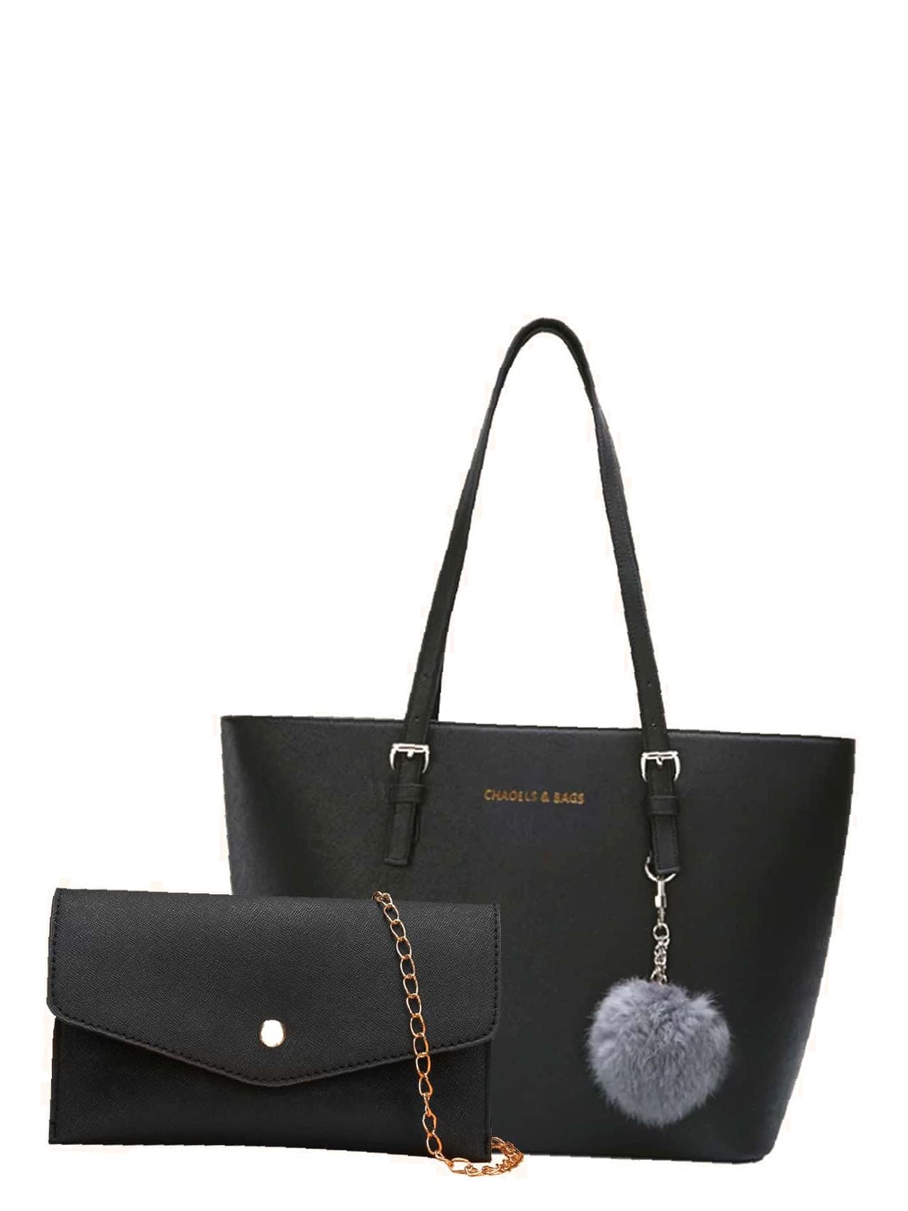 ChicCharm Pom Pom Shoulder Bag Set