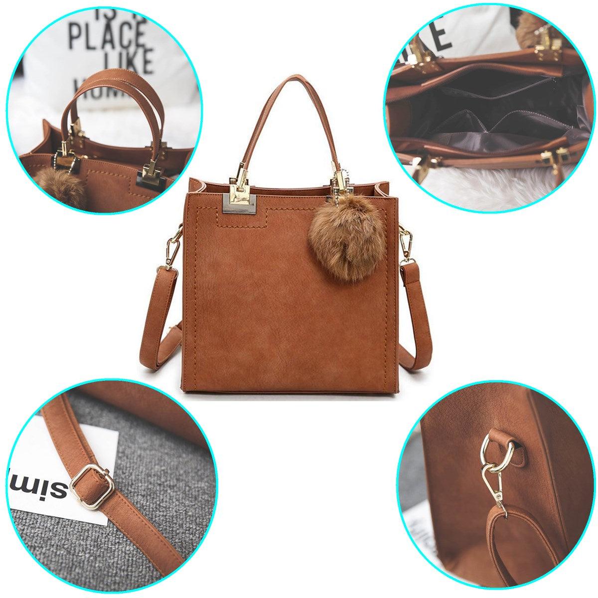 Elegance Femme Ladies Brown Leather Handbag