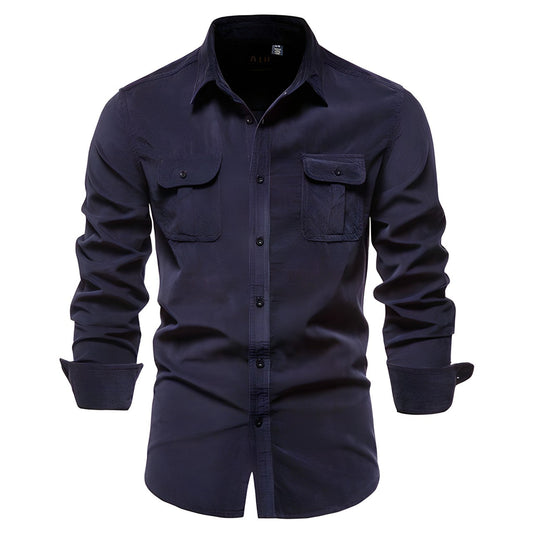 Classic Long Sleeve Button Down Polo for Men