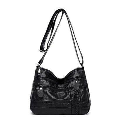 Women's Leather Shoulder Bag with Secure Pockets