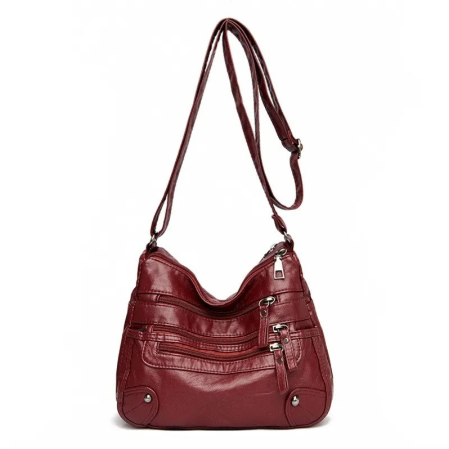 Women's Leather Shoulder Bag with Secure Pockets