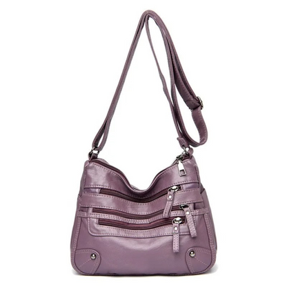 Women's Leather Shoulder Bag with Secure Pockets