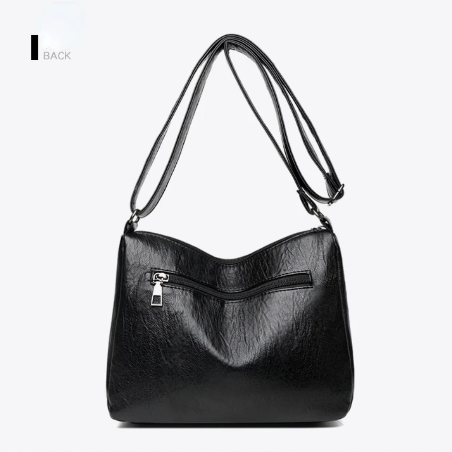 Women's Leather Multi Compartment Shoulder Sling Bag