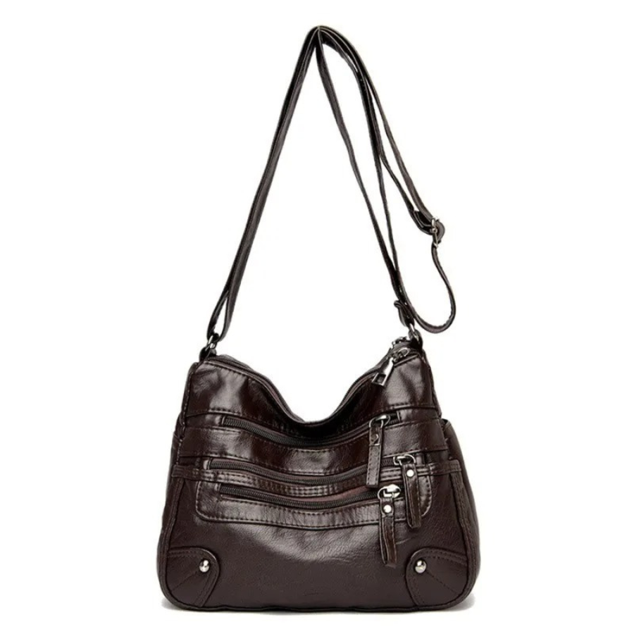 Women's Leather Shoulder Bag with Secure Pockets