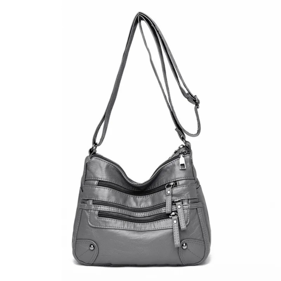 Women's Leather Shoulder Bag with Secure Pockets