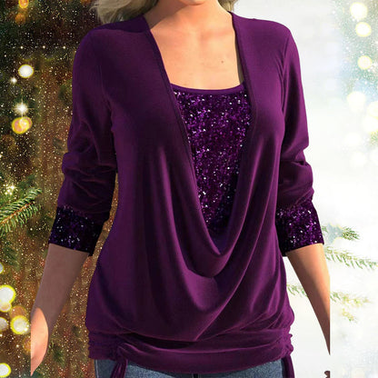 Women's Shimmer Luxe Long Sleeve Top