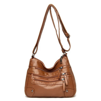 Women's Leather Shoulder Bag with Secure Pockets