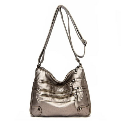 Women's Leather Shoulder Bag with Secure Pockets