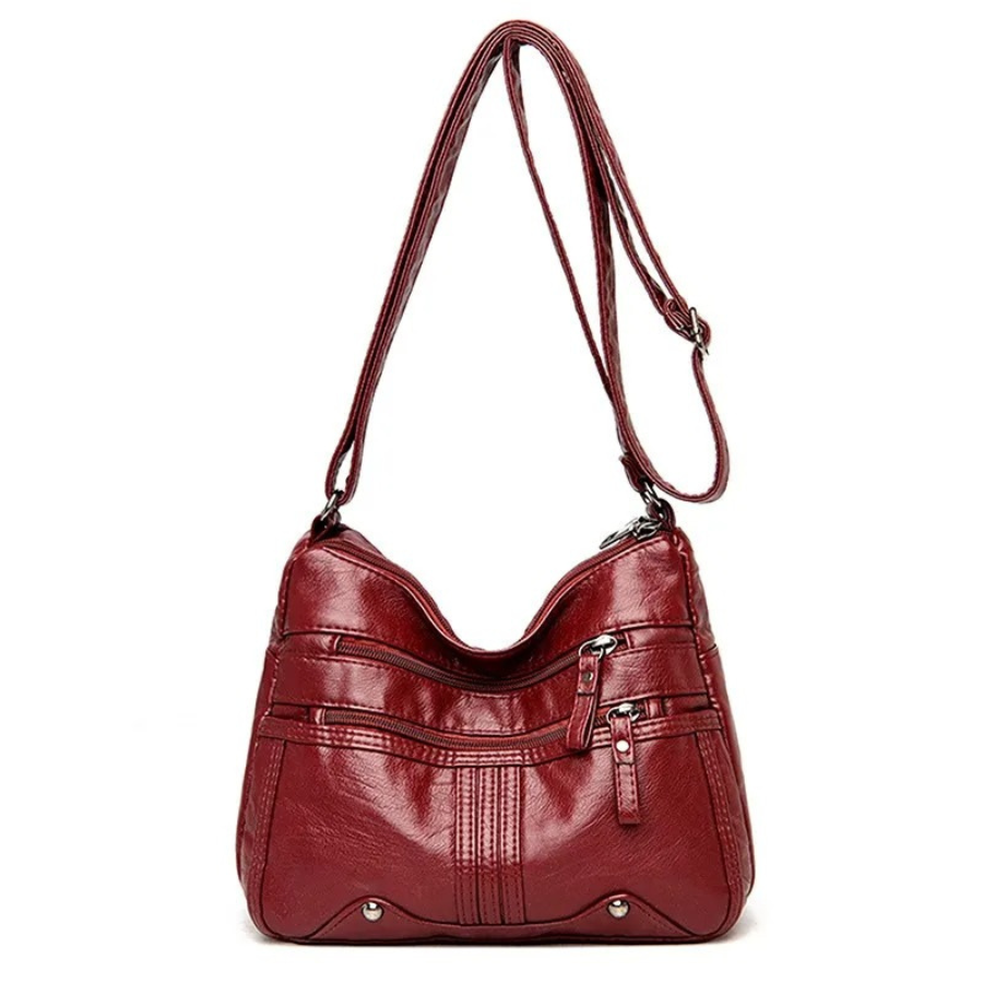 Women's Leather Shoulder Bag with Secure Pockets