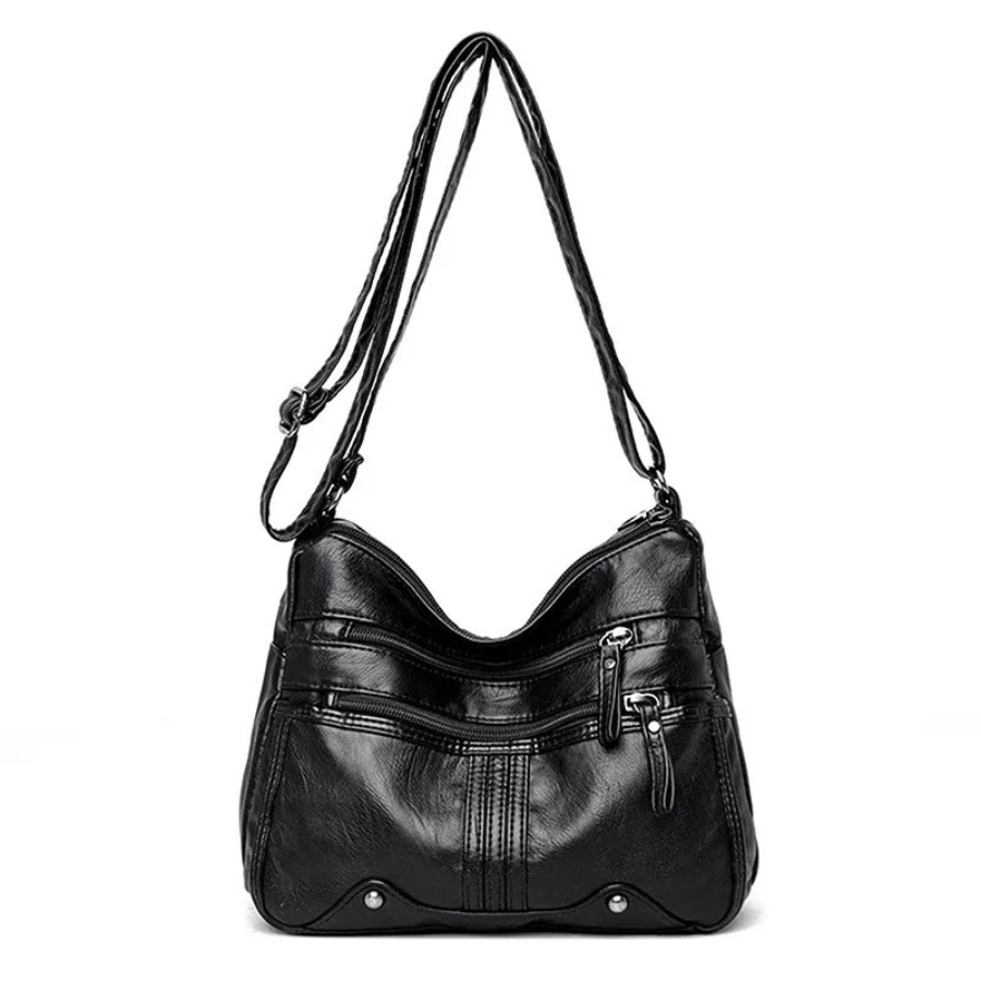 Women's Leather Shoulder Bag with Secure Pockets