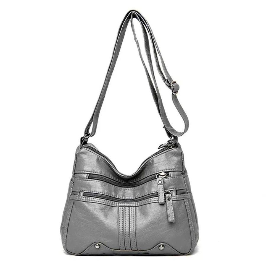 Women's Leather Shoulder Bag with Secure Pockets