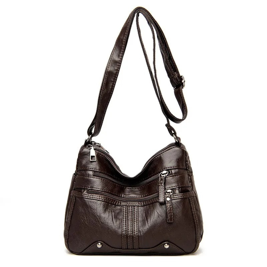 Women's Leather Shoulder Bag with Secure Pockets