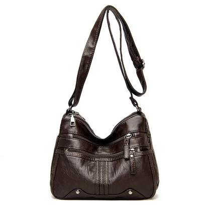 Women's Leather Shoulder Bag with Secure Pockets