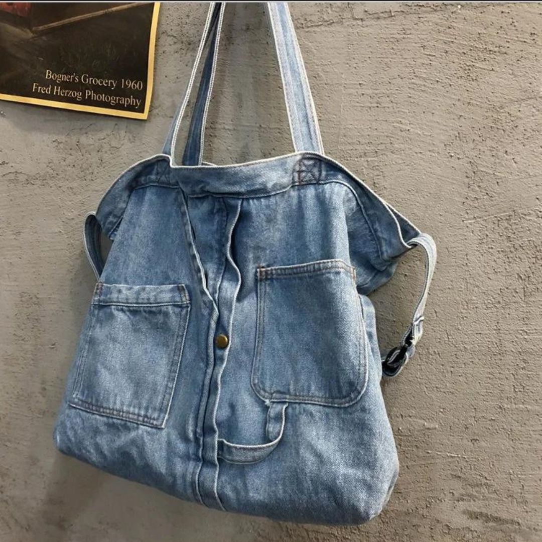 Urban Oversize Denim Shoulder Bag Ladies