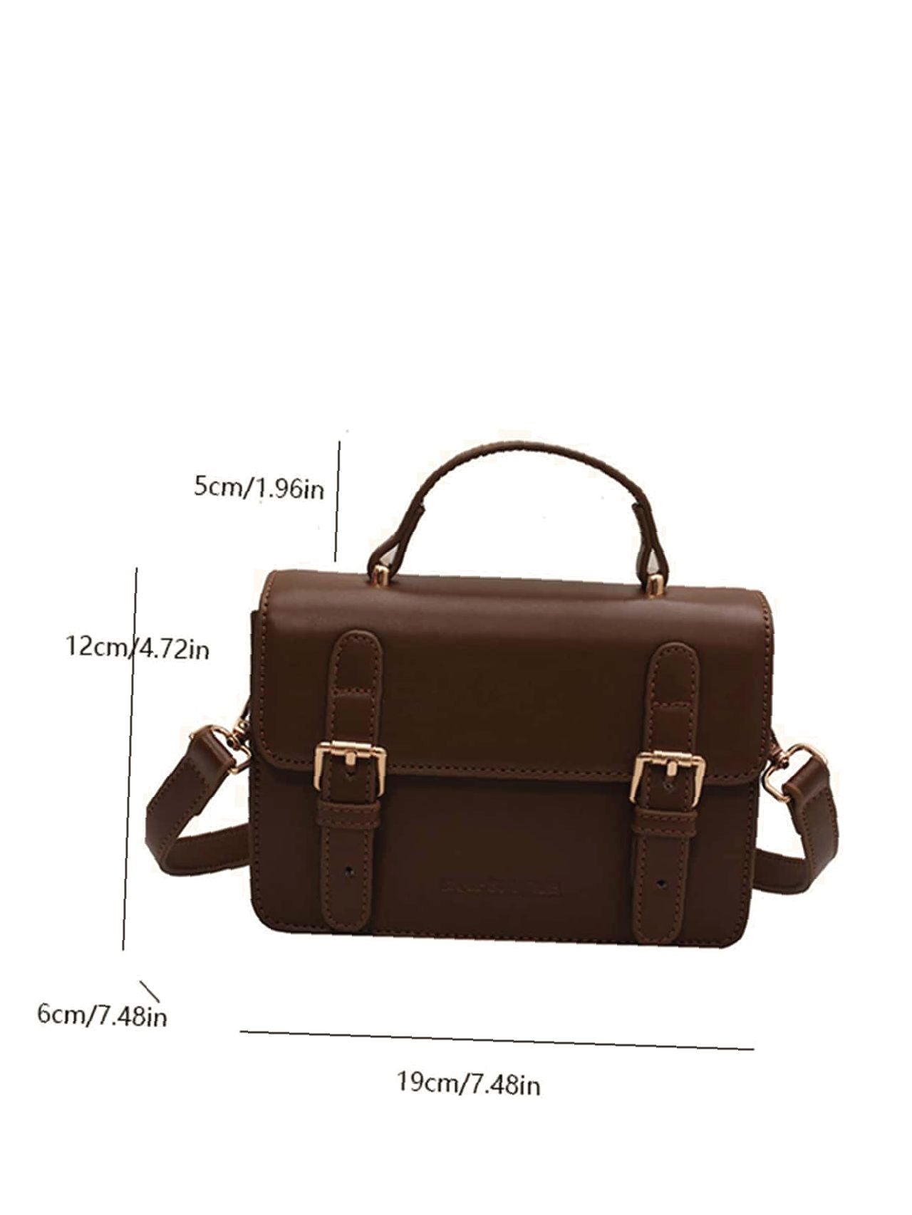 Elegant Buckle Brown Satchel Bag Ladies