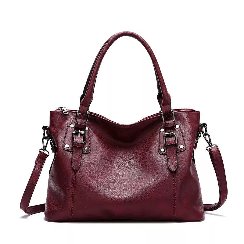 Retro Leather Functional Ladies Medium Handbag