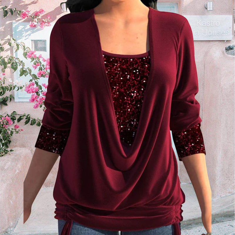 Women's Shimmer Luxe Long Sleeve Top