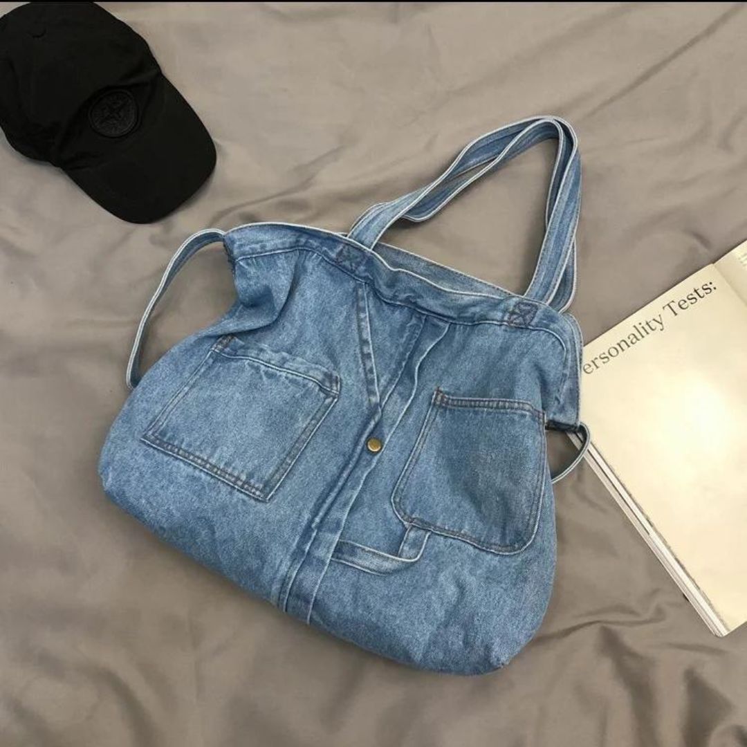 Urban Oversize Denim Shoulder Bag Ladies