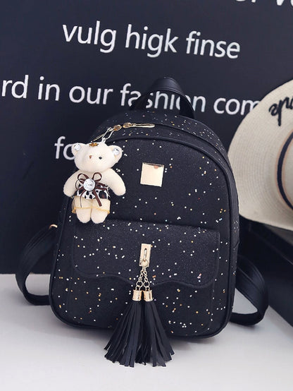 Black Spacious Set Of 3 Schoolbag