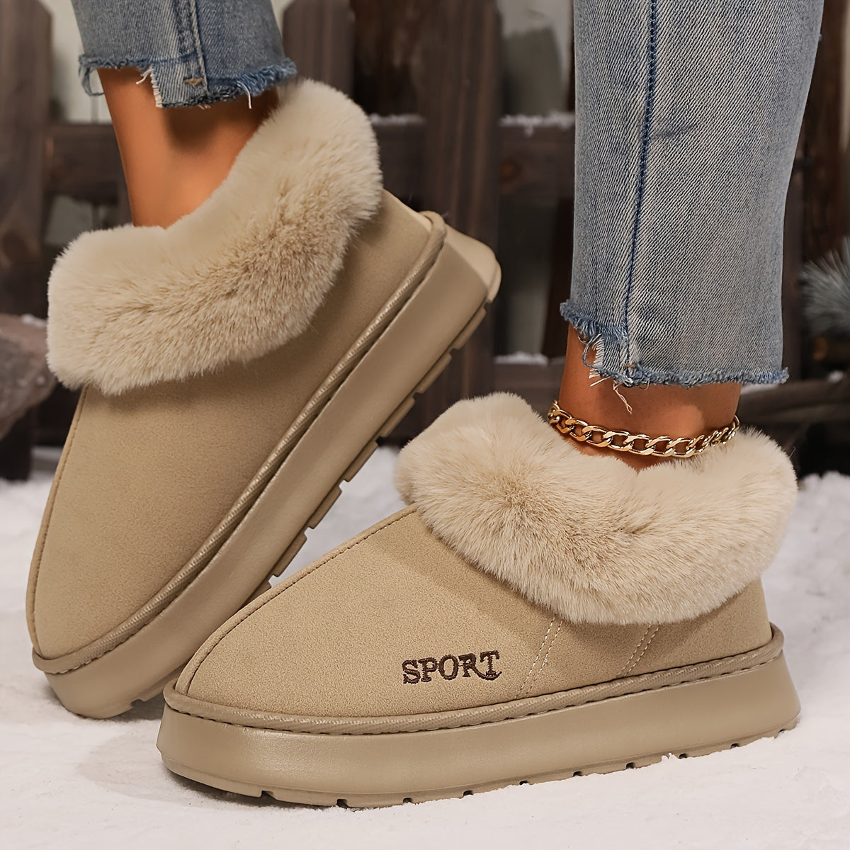 Women's Faux Fur Non-Slip Slippers