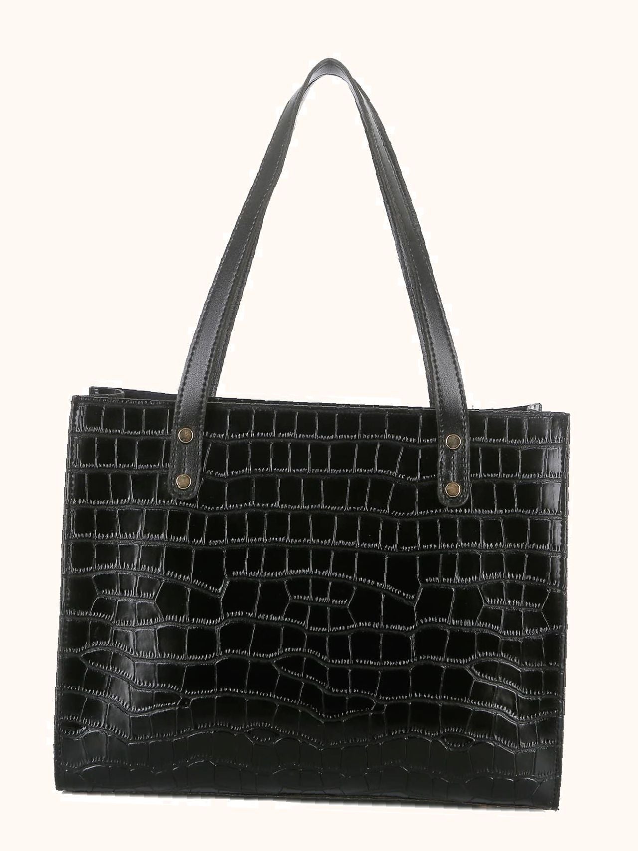 Black Luxurious Croco 4Pcs Bag Set