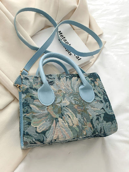 FlowerCharm Satchel Bag Blue