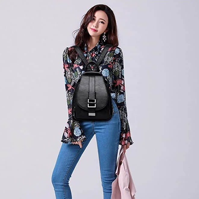 Stylish Leather Backpack for Urban Elegance Daily Use, City Travel Pack Ready Single Size