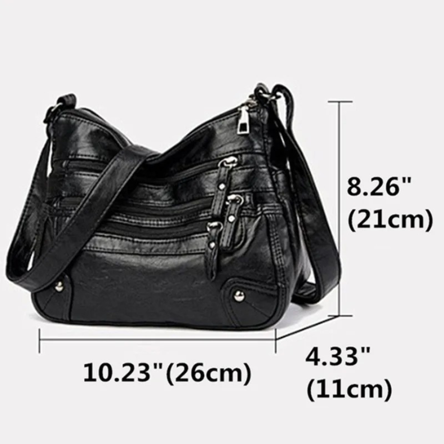 Women's Leather Shoulder Bag with Secure Pockets