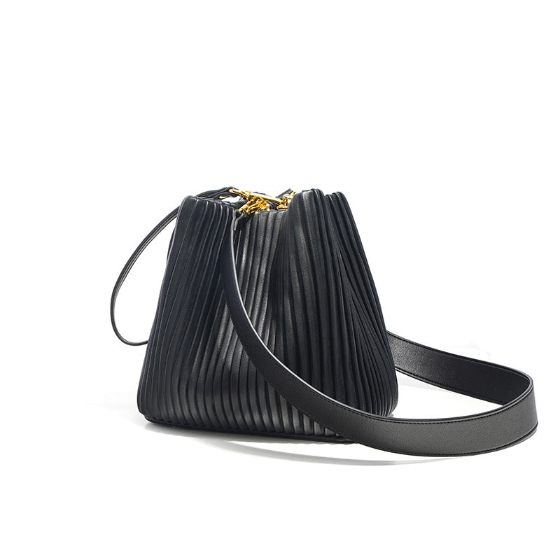 Chic Elegance Leather Bucket Bag