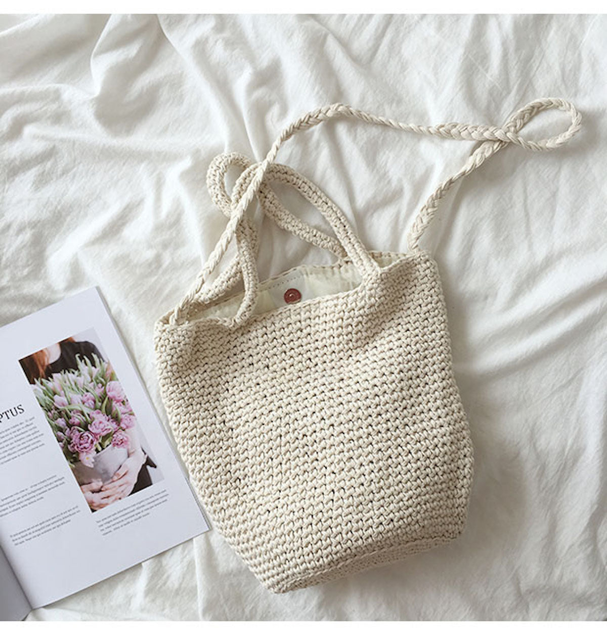 Large Crocheted Cotton Bucket Bag