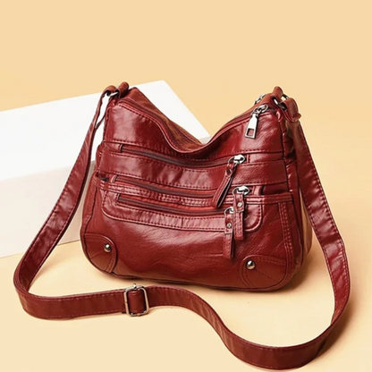 Women's Leather Shoulder Bag with Secure Pockets