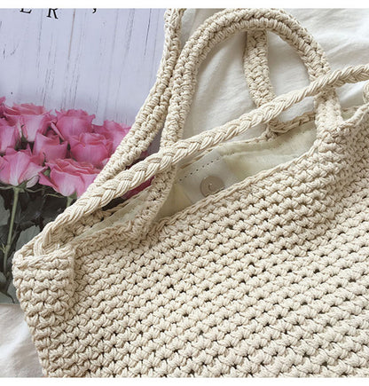 Large Crocheted Cotton Bucket Bag