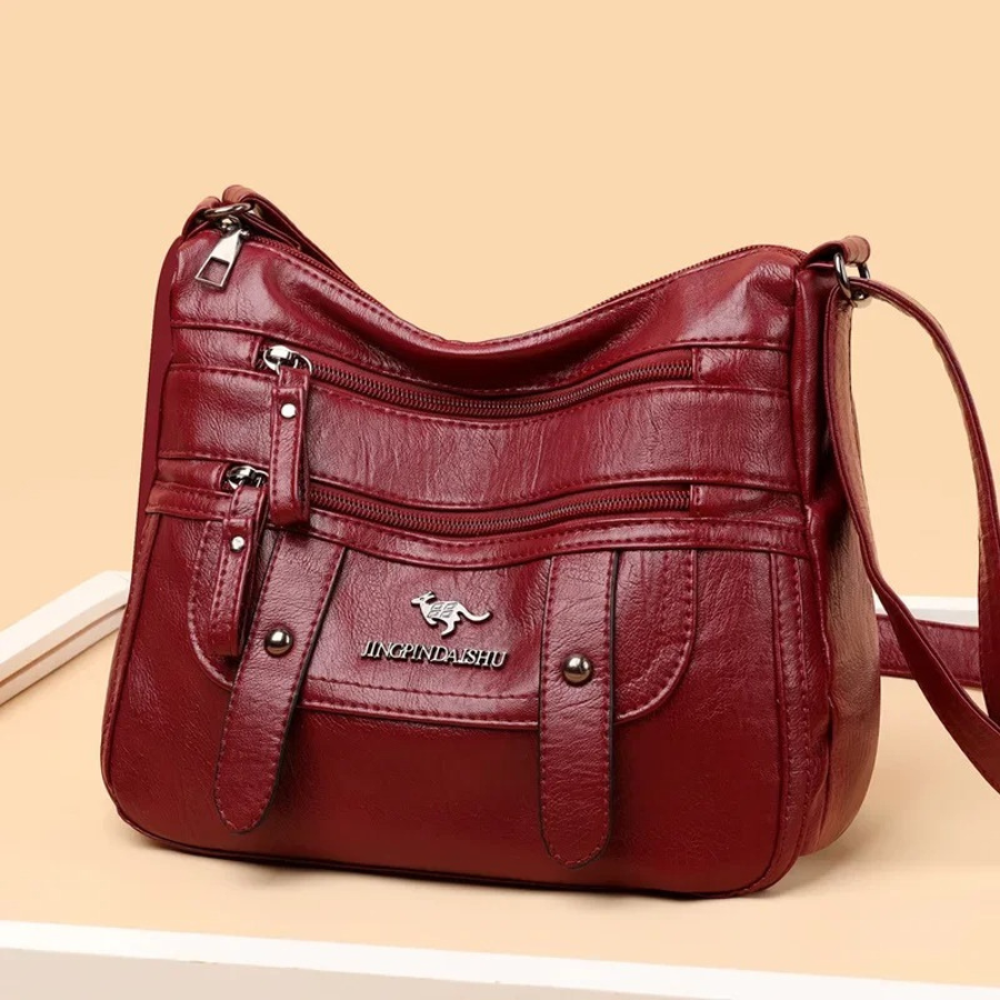 Women's Leather Multi Compartment Shoulder Sling Bag