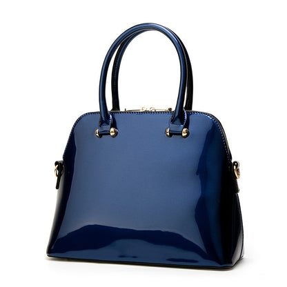 Chic Glossy Ladies Compact Satchel Handbag