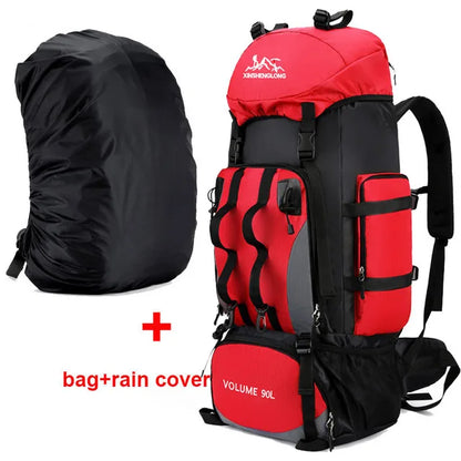 Waterproof Hiking and Camping Backpack Outdoor Adventure Pack Ready 90L Capacity