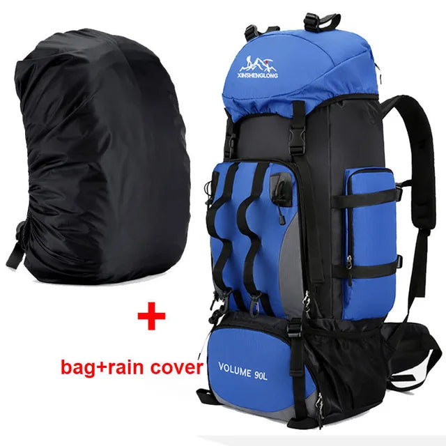 Waterproof Hiking and Camping Backpack Outdoor Adventure Pack Ready 90L Capacity