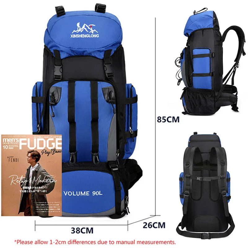 Waterproof Hiking and Camping Backpack Outdoor Adventure Pack Ready 90L Capacity