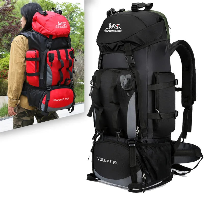 Waterproof Hiking and Camping Backpack Outdoor Adventure Pack Ready 90L Capacity