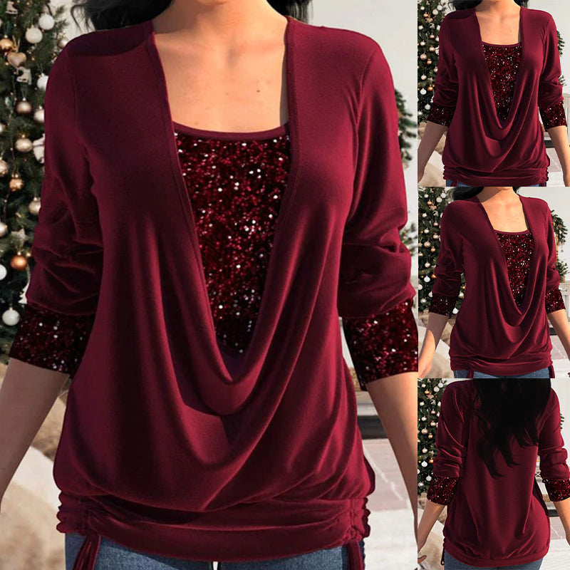 Women's Shimmer Luxe Long Sleeve Top