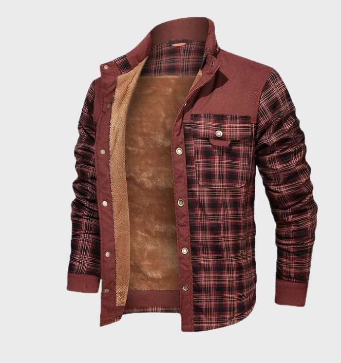 Men's Cozy Plaid Fleece Lined Flannel Jacket