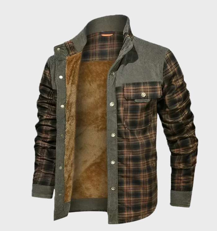 Men's Cozy Plaid Fleece Lined Flannel Jacket