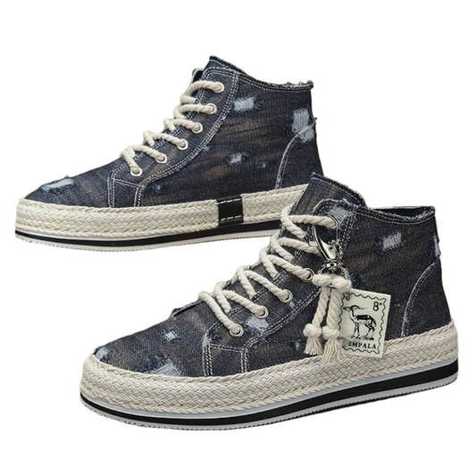 Men's High Top Denim Skate Shoes